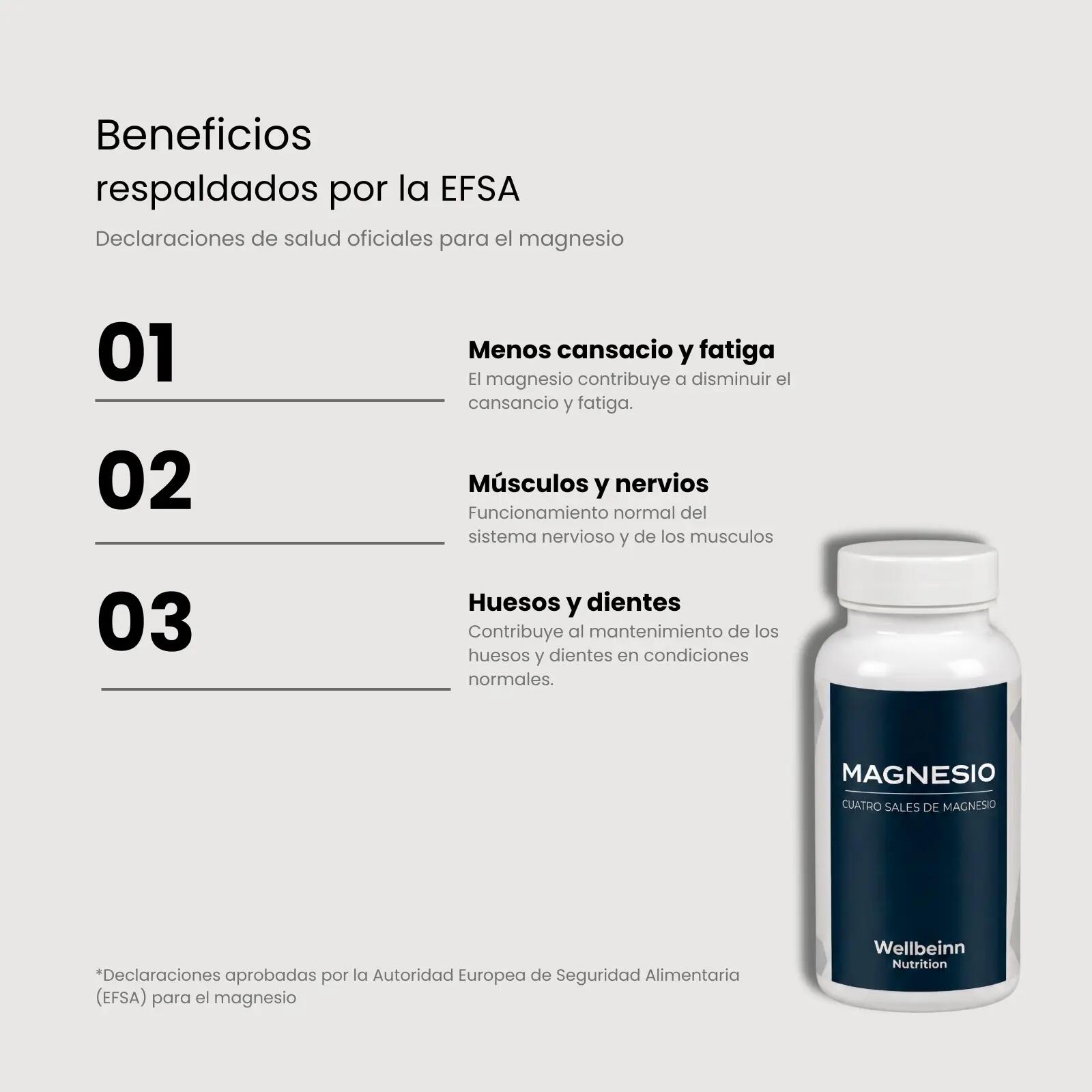 Magnesio 4 Sales 375 mg 100% VRN 60 Comprimidos 30 Días Magnesio Matrix 5/6