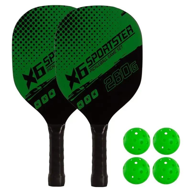 Zestaw 2 drewnianych rakiet do pickleball i 4 piłek 2/3