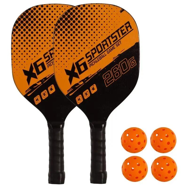 2514 Zestaw do pickleball - 2 drewniane rakiety i 4 piłki 2/3