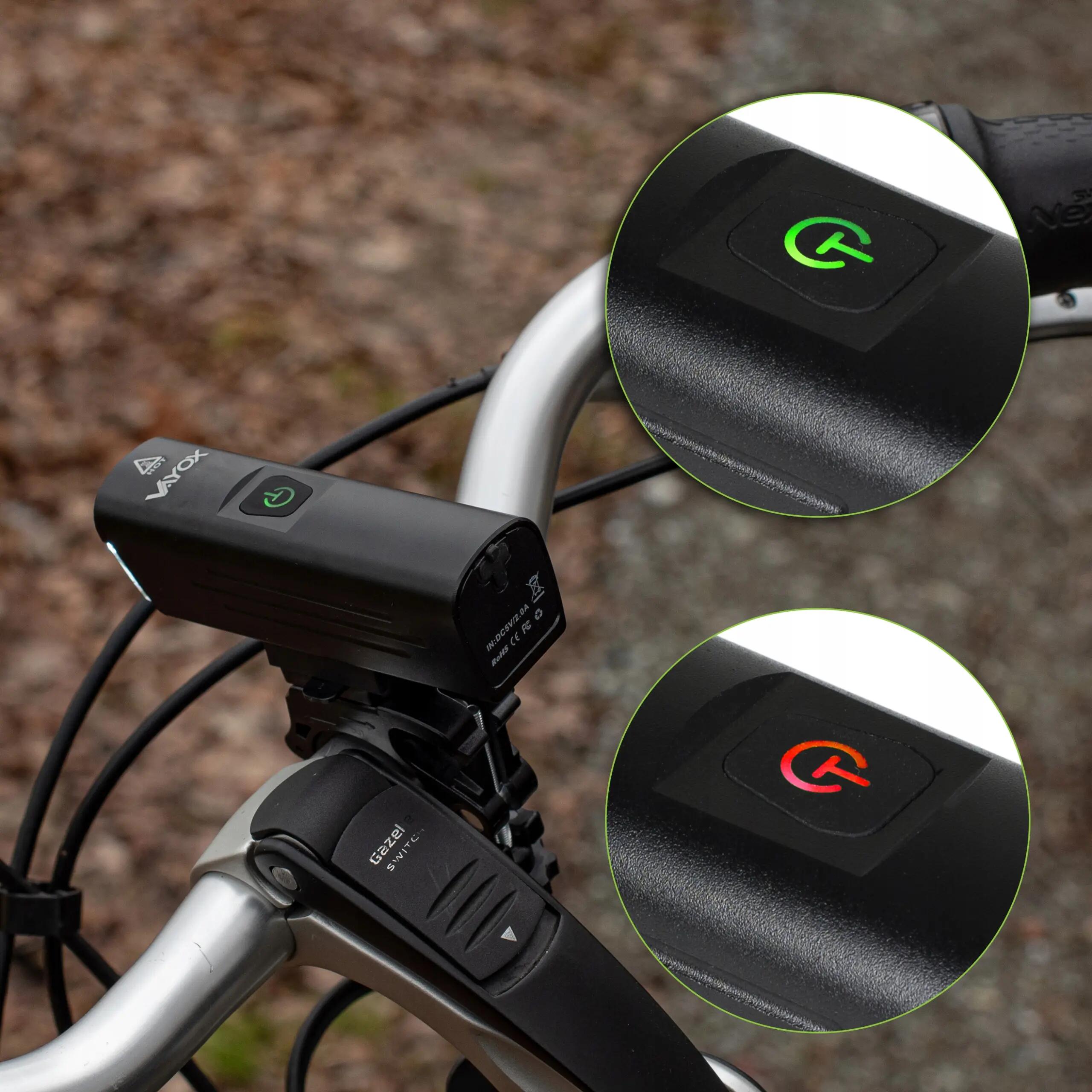 Sada cyklistických světel VA0046 + VA0048 přední a zadní USB 8/15