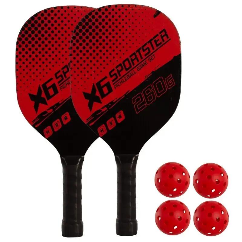 Zestaw 2 drewnianych rakiet do pickleball i 4 piłki 2/3
