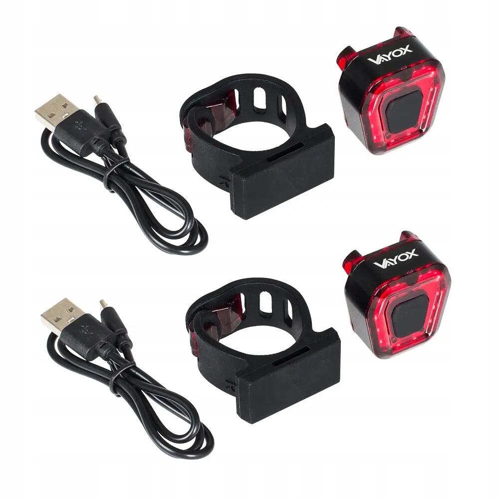 Set van 2x VAYOX VA0048 USB LED-achterlicht voor de fiets 7/13