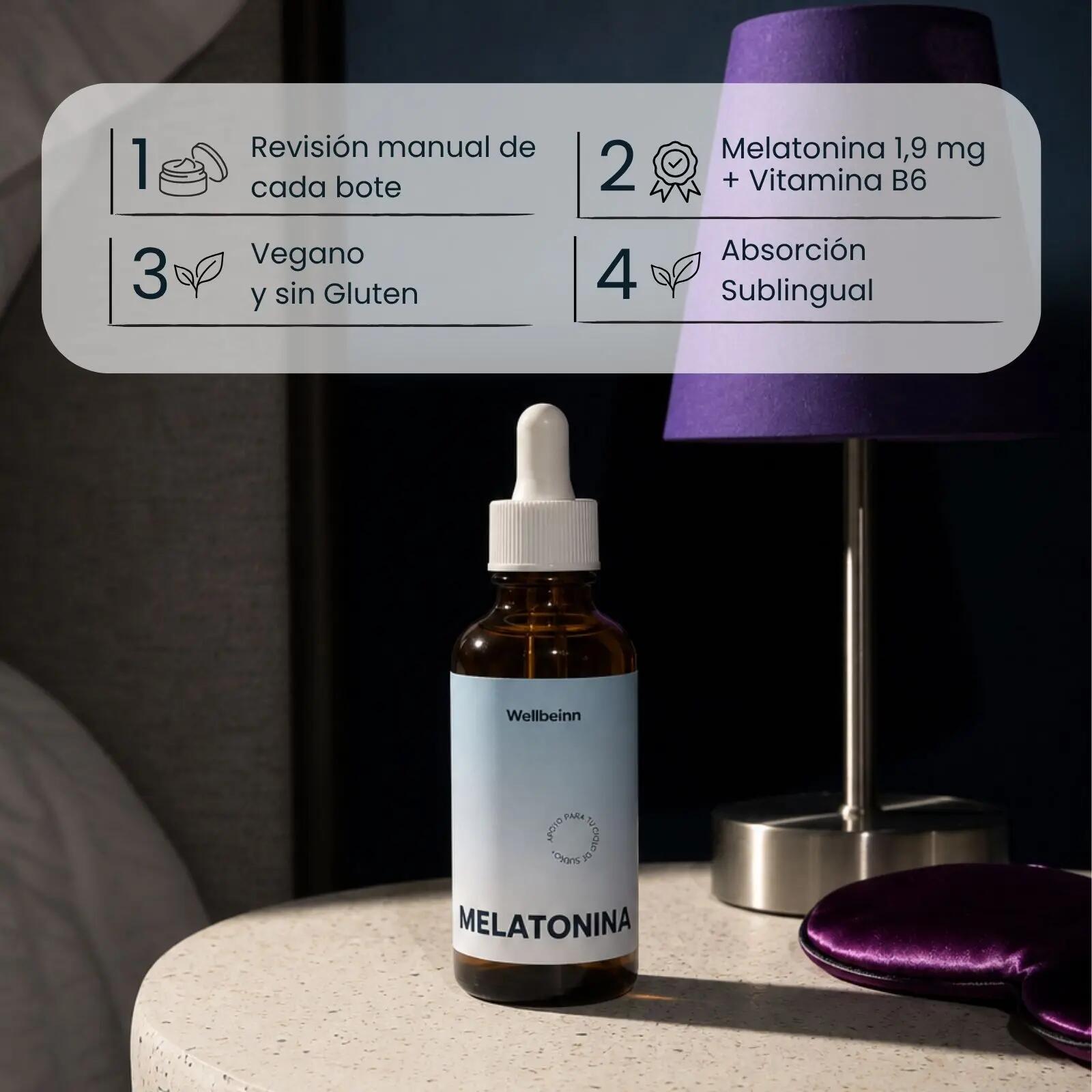 Melatonina con Vitamina B6 WELLBEINN, Liquida Sublinguale 3/6