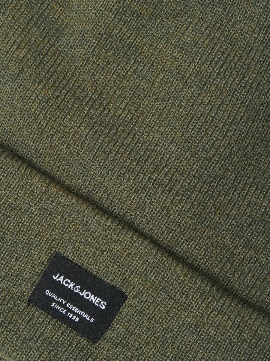 Gorro hombre JACDNA de punto Dusty Olive 2/3