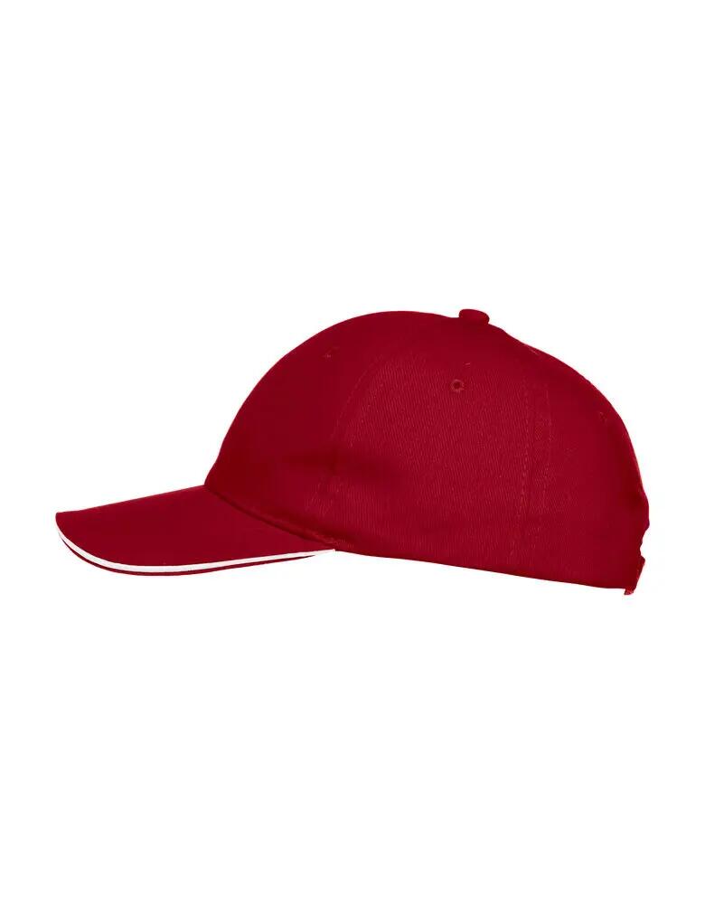 clique boné Davis em twill 100% algodão, vermelho 4/4