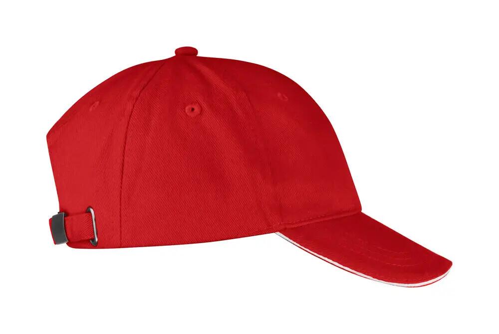 clique boné Davis em twill 100% algodão, vermelho 3/4
