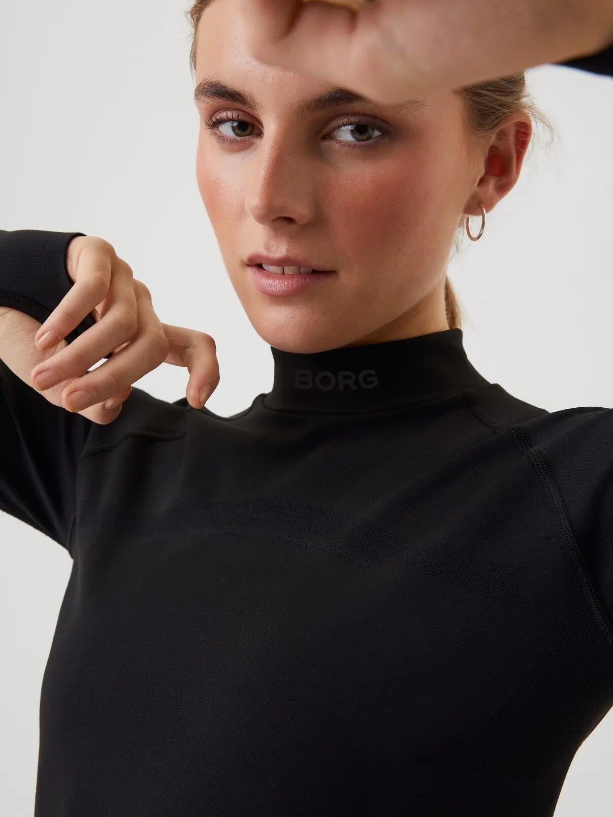 bjorn_borg BORG RUNNING SEAMLESS MOCK NECK - BLACK BEAUTY 4/4