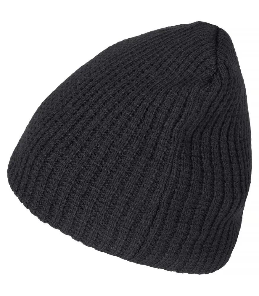 clique bonnet Otto noir en acrylique double structure 3/4