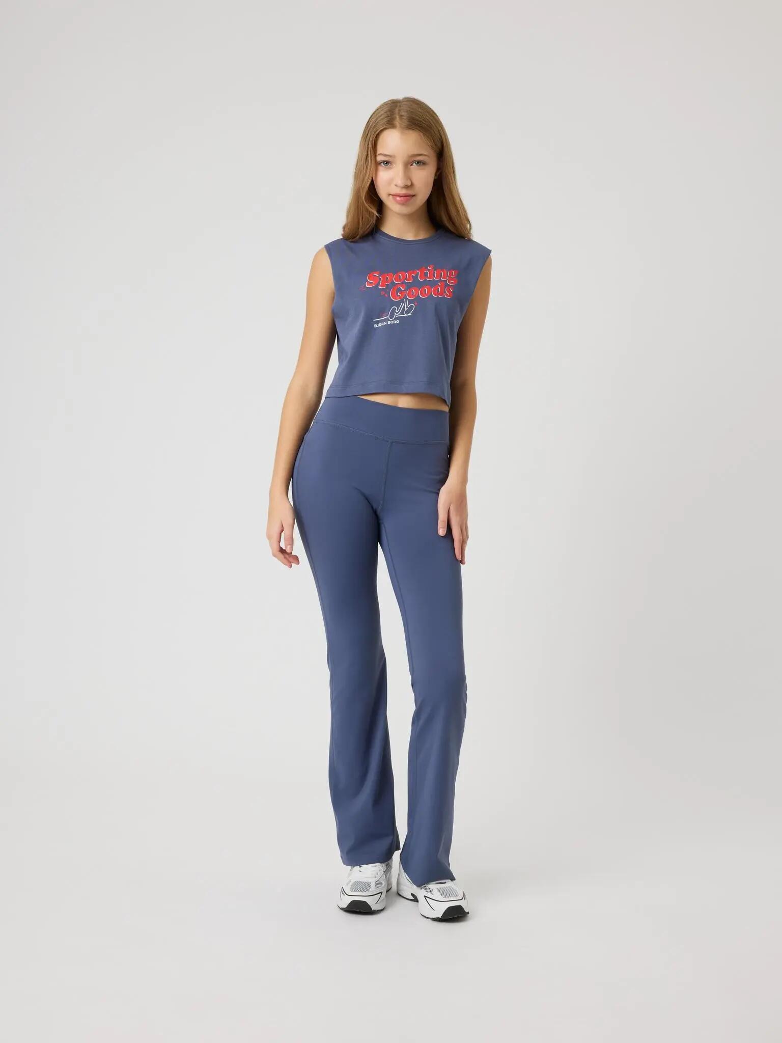bjorn_borg BORG FLARE LEGGINGS júnior em poliéster reciclado - NIGHTSHADOW BLUE 3/5