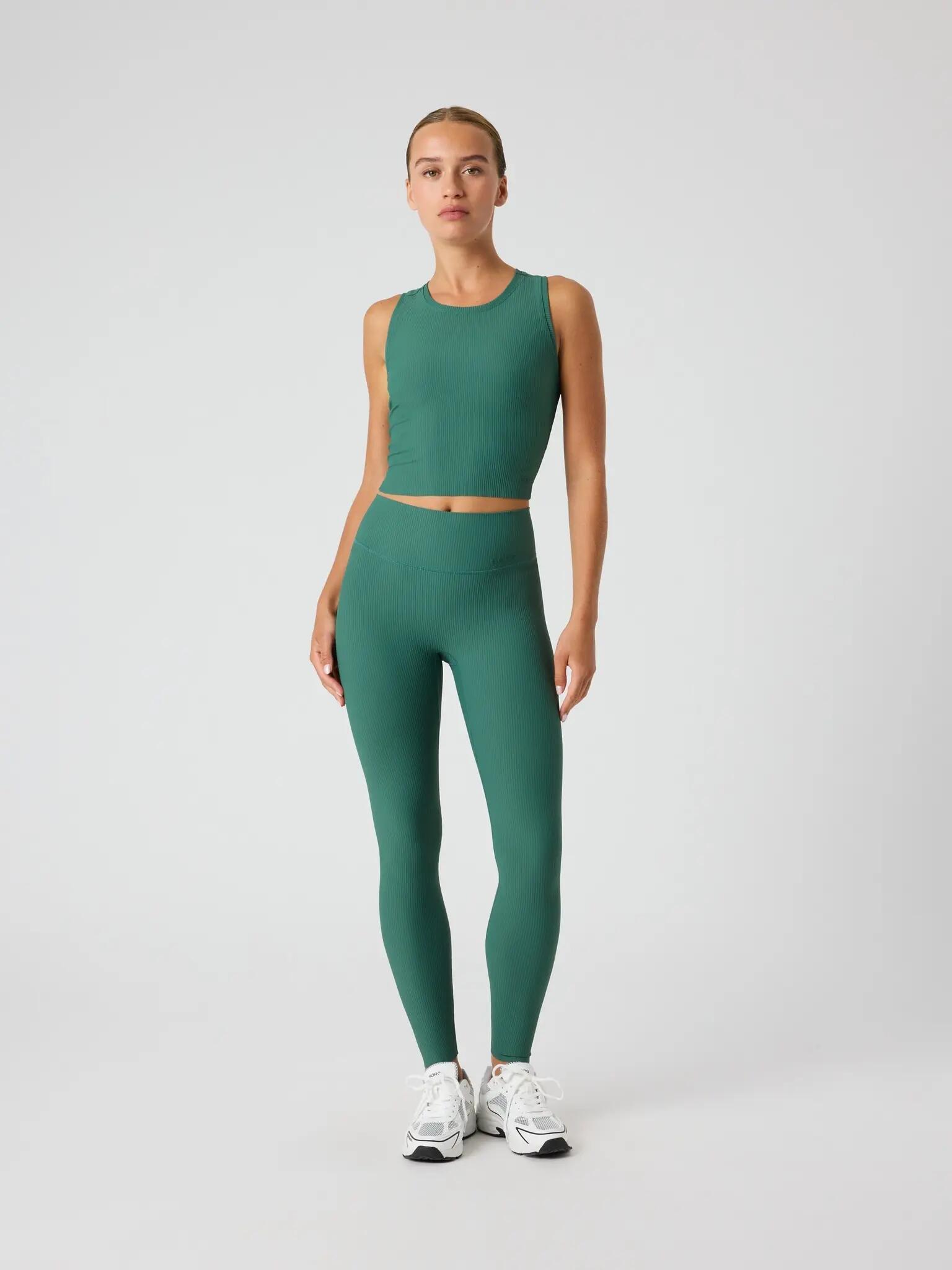 bjorn_borg STUDIO RIBBED TIGHTS em poliamida reciclada - MALLARD GREEN 3/5