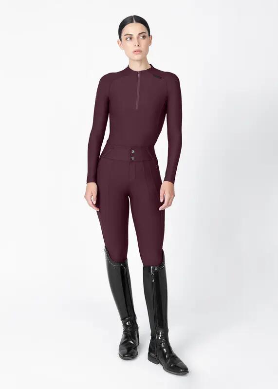 Pantalón Mujer Equitación Maximilian Vision Full Grip Burdeos 6/7