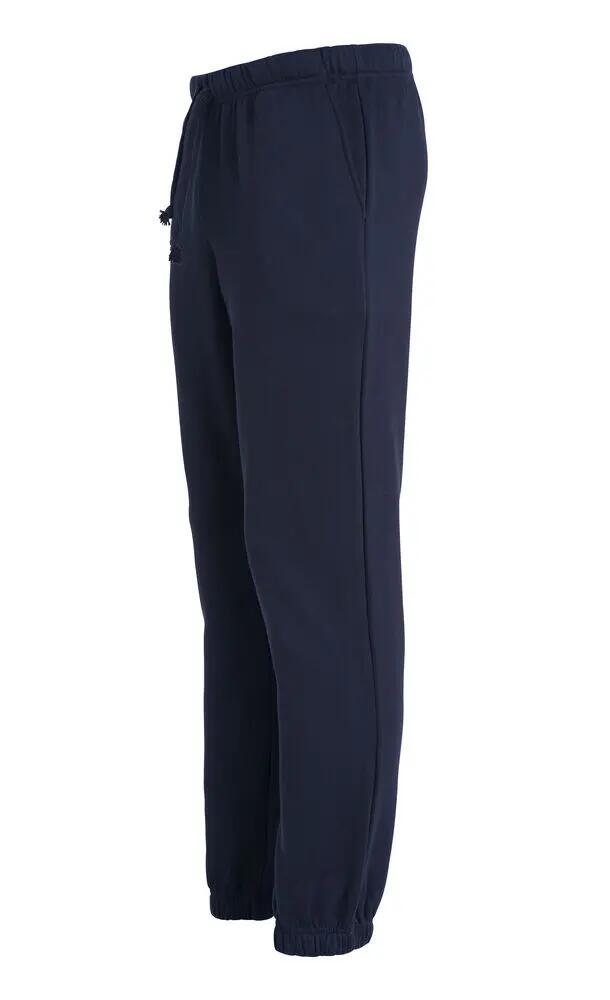 clique Basic Pants — calças unissexo em felpa, dark navy 3/4