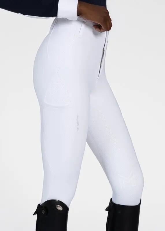 Pantalón Mujer Equitación Maximilian Aero Full Grip Blanco/Plateado 4/6