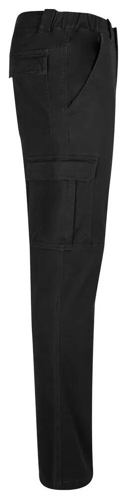 clique Cargo Pocket Stretch — pantalon cargo unisexe, coupe droite, noir 4/4