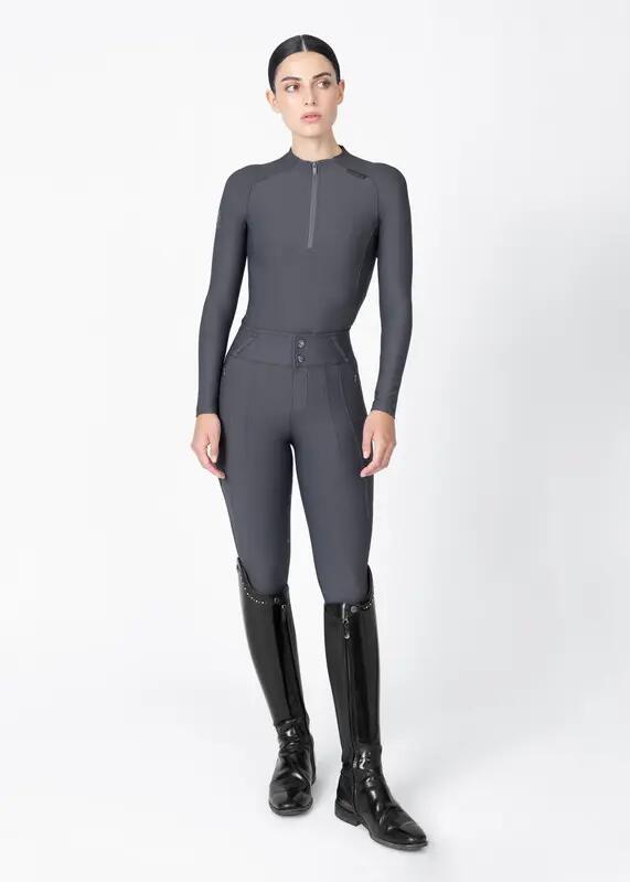 Pantalón Mujer Equitación Maximilian Vision Full Grip Grafito 6/7
