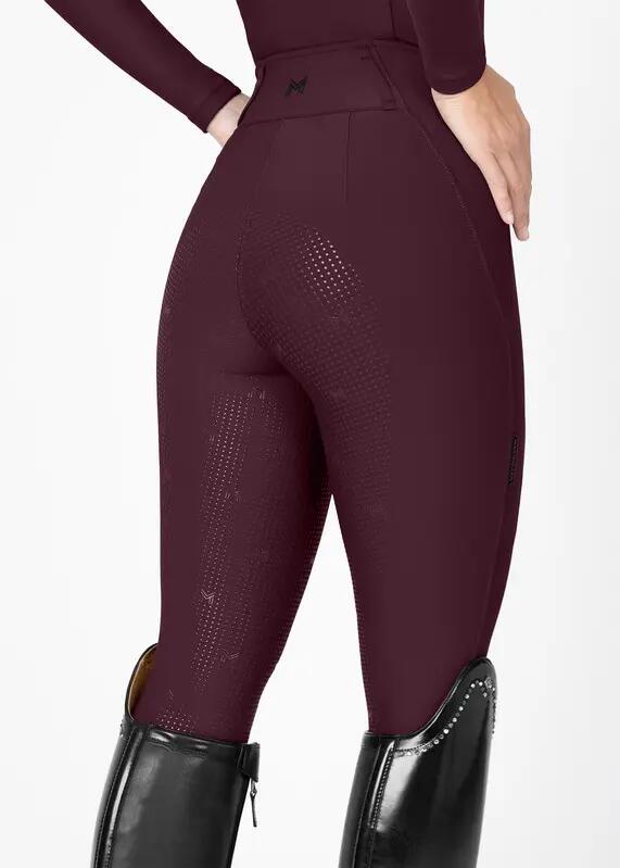 Pantalón Mujer Equitación Maximilian Vision Full Grip Burdeos 4/7