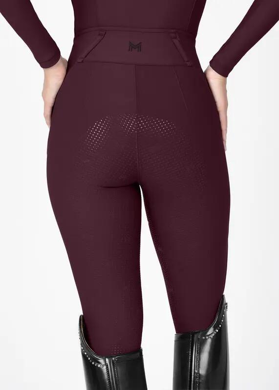 Pantalón Mujer Equitación Maximilian Vision Full Grip Burdeos 3/7