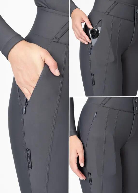 Pantalón Mujer Equitación Maximilian Vision Full Grip Grafito 5/7