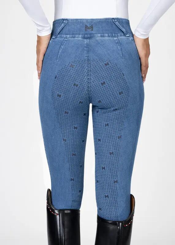 Pantalón Mujer Equitación Maximilian Vision Full Grip Denim 2/7