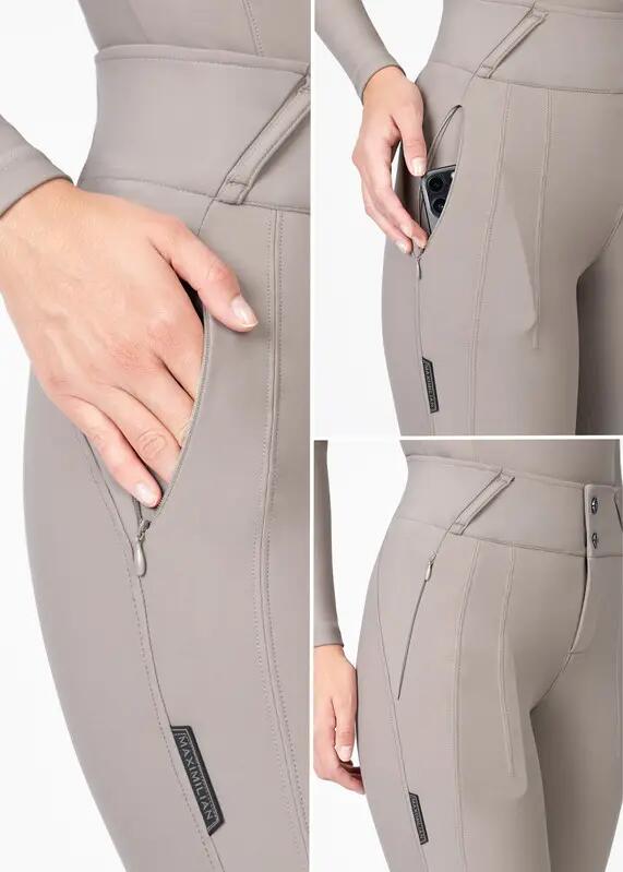 Pantalón Mujer Equitación Maximilian Vision Full Grip Topo 5/7
