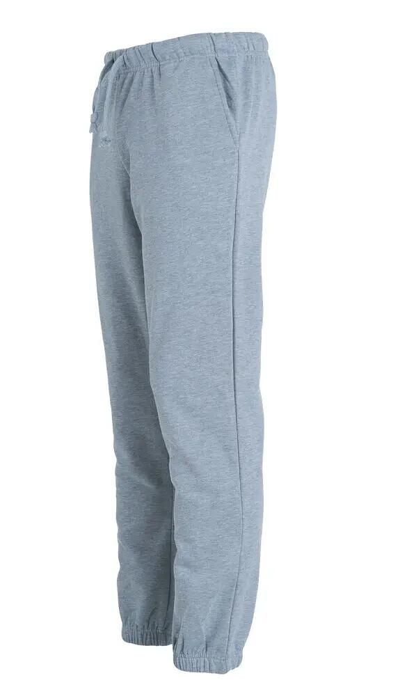 clique Basic Pants - Calças unissexo em felpa cinza mesclado 3/4