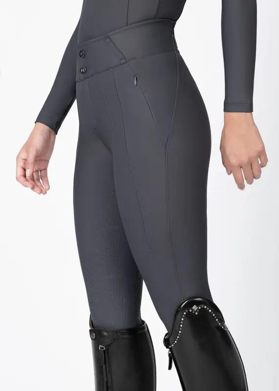 Pantalón Mujer Equitación Maximilian Vision Full Grip Grafito 2/7