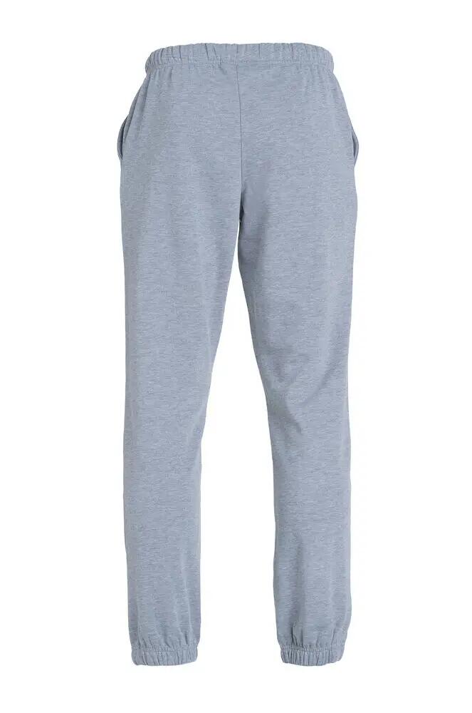 clique Basic Pants - Calças unissexo em felpa cinza mesclado 2/4