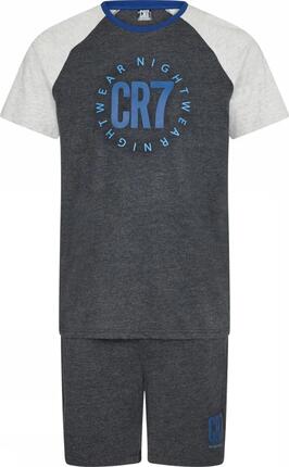 cr7 Herren Pyjama/Shorts aus 100% Baumwolle - Dark Grey Melange