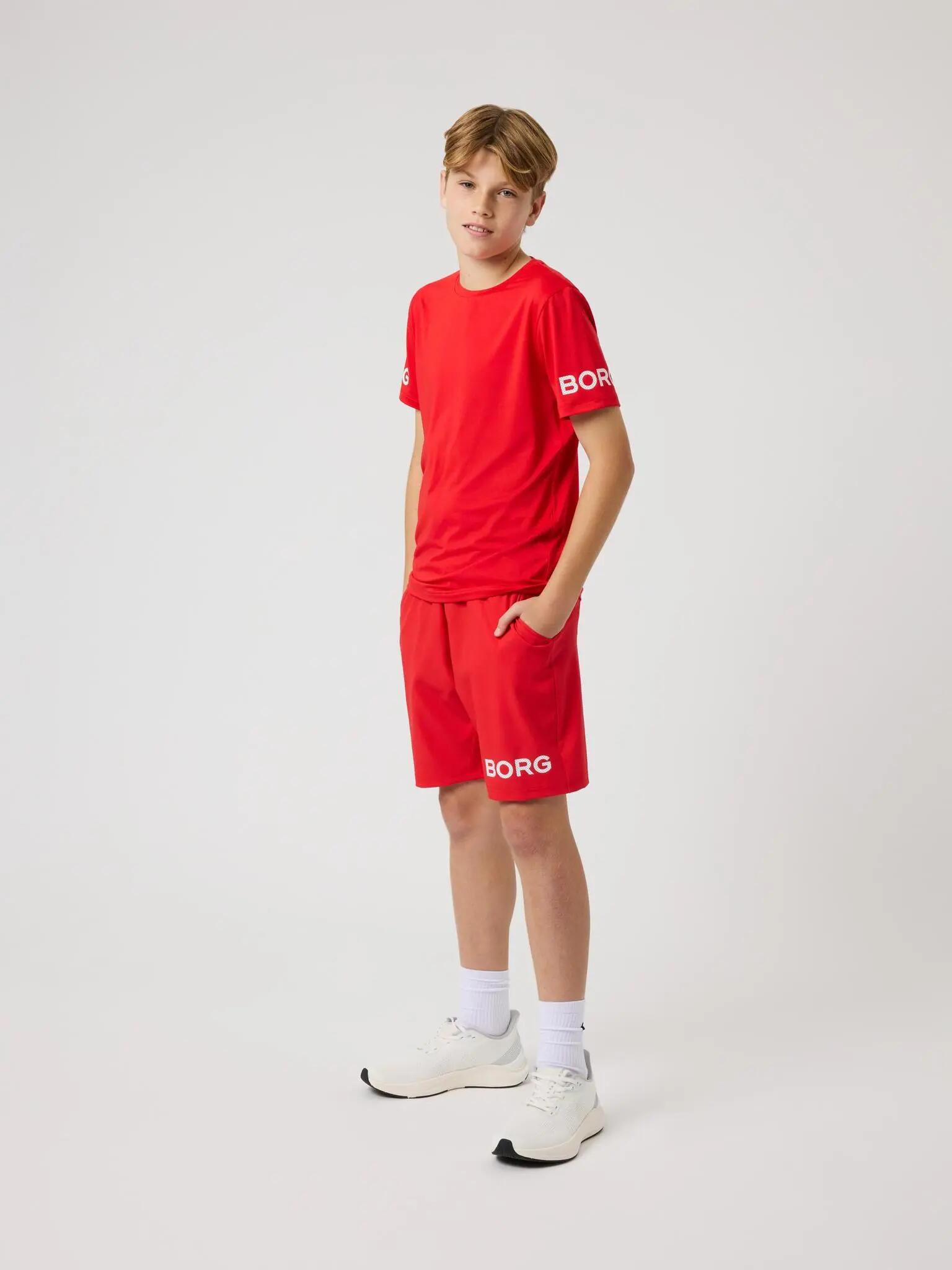 bjorn_borg BORG SHORTS em poliéster reciclado — júnior, cor FLAME SCARLET 3/4