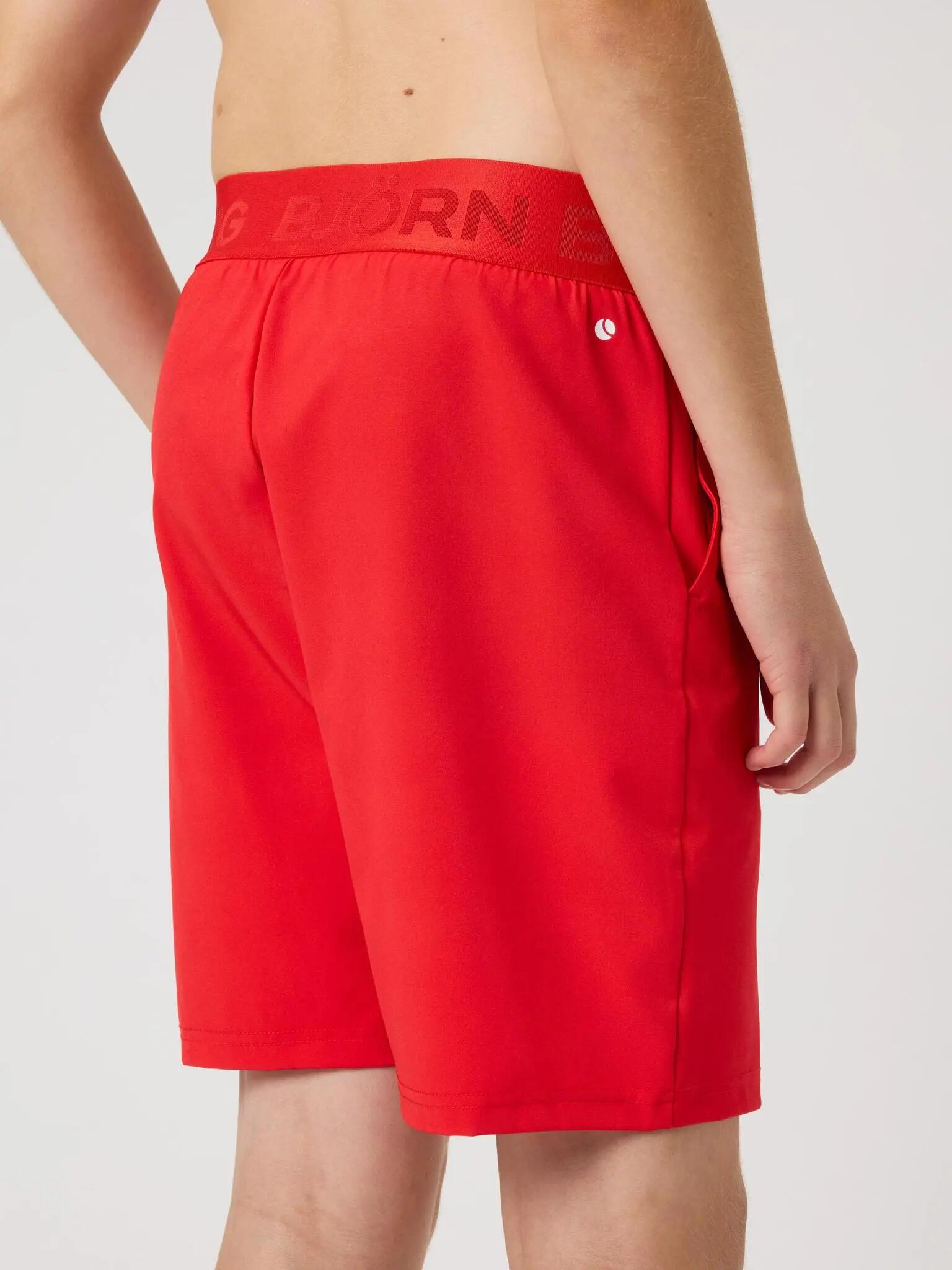 bjorn_borg BORG SHORTS em poliéster reciclado — júnior, cor FLAME SCARLET 2/4