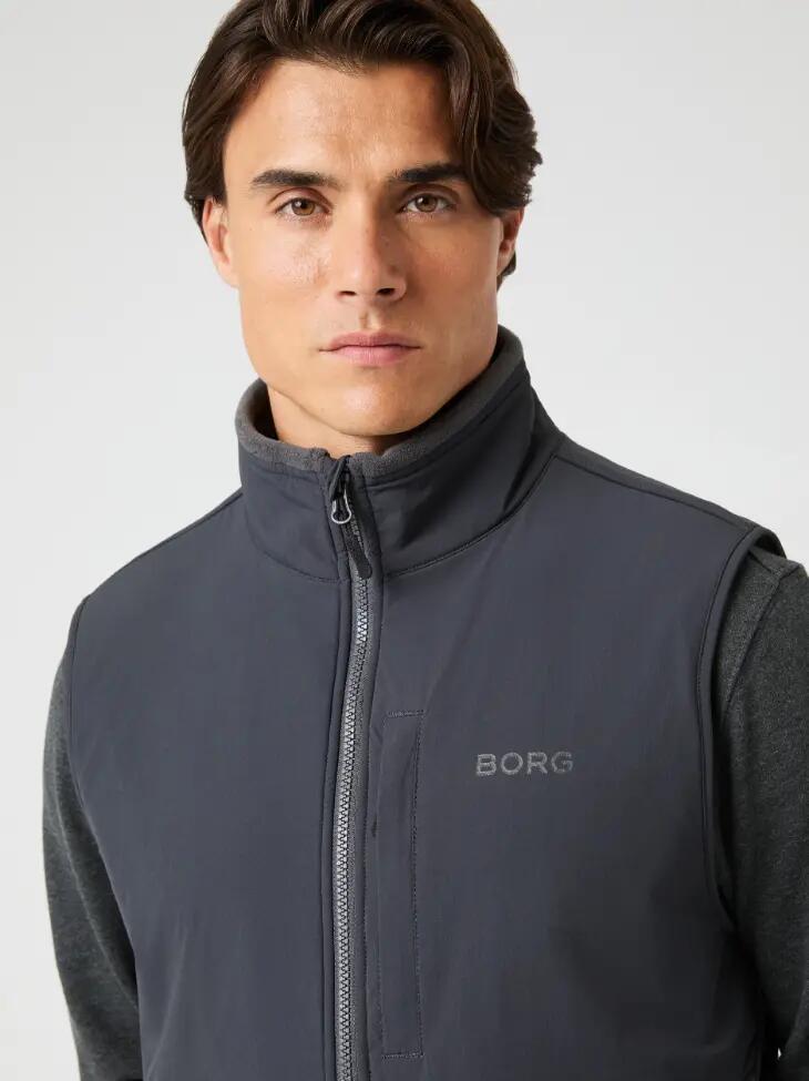 bjorn_borg BORG FLEECE HYBRID VEST — ASPHALT 5/5