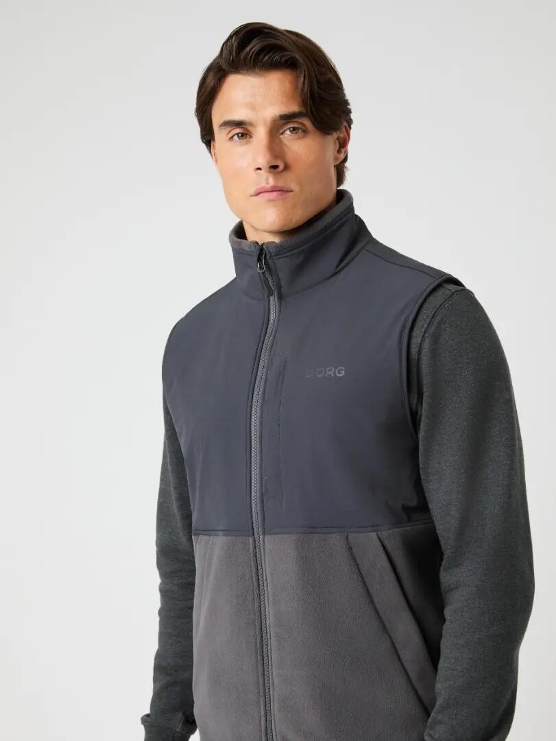 bjorn_borg BORG FLEECE HYBRID VEST — ASPHALT 4/5
