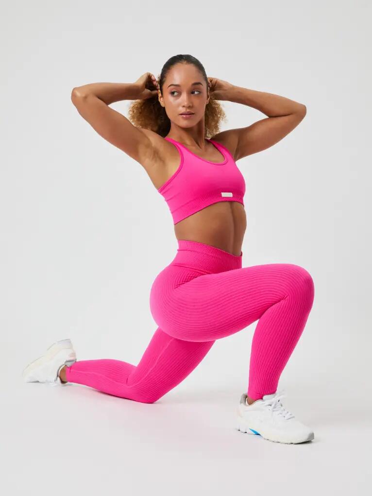 bjorn_borg STUDIO SEAMLESS RIBBED TIGHTS – PINK GLO 4/4