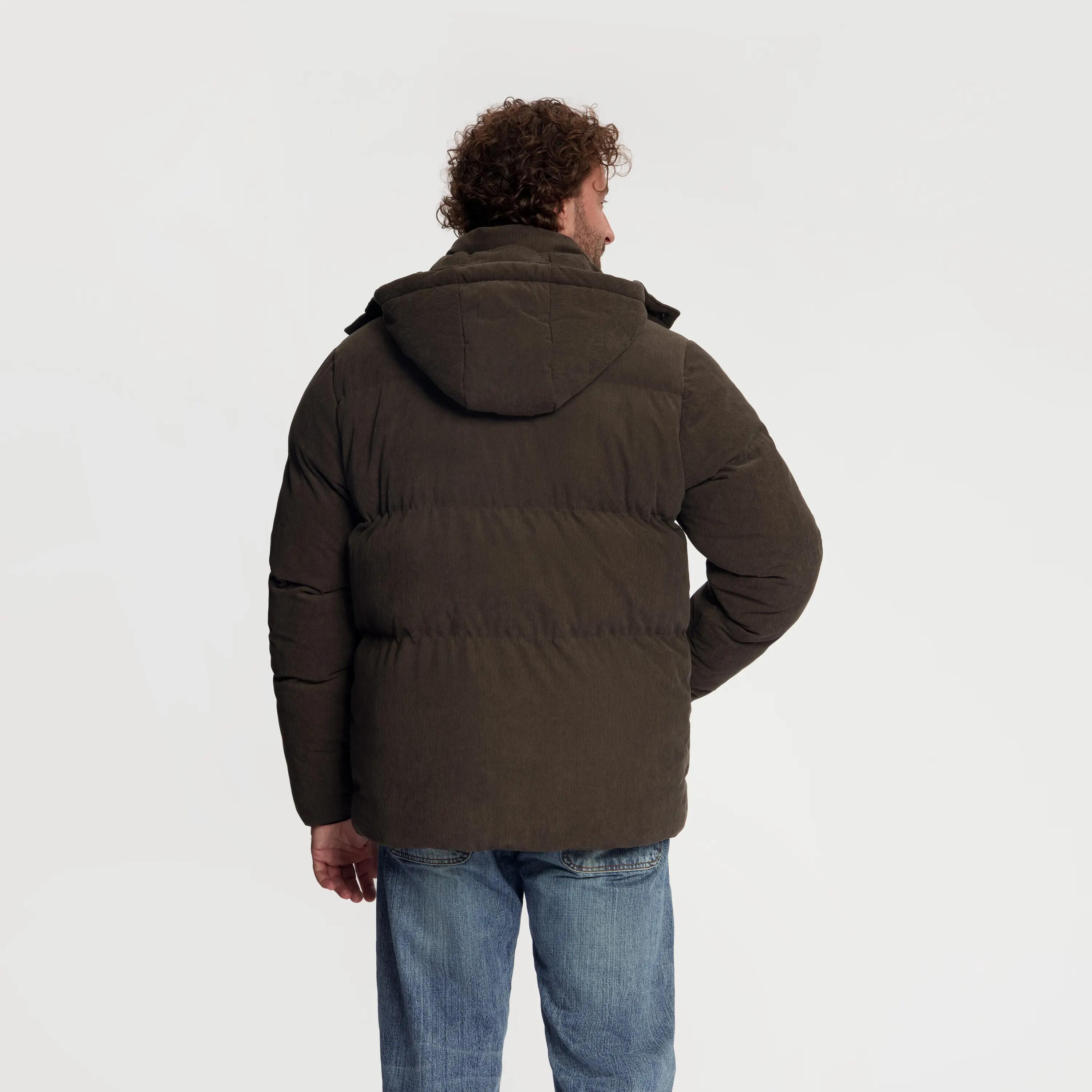 Ulf Herren – Daunen-Winterjacke – Cord – Dunkelbraun 3/5