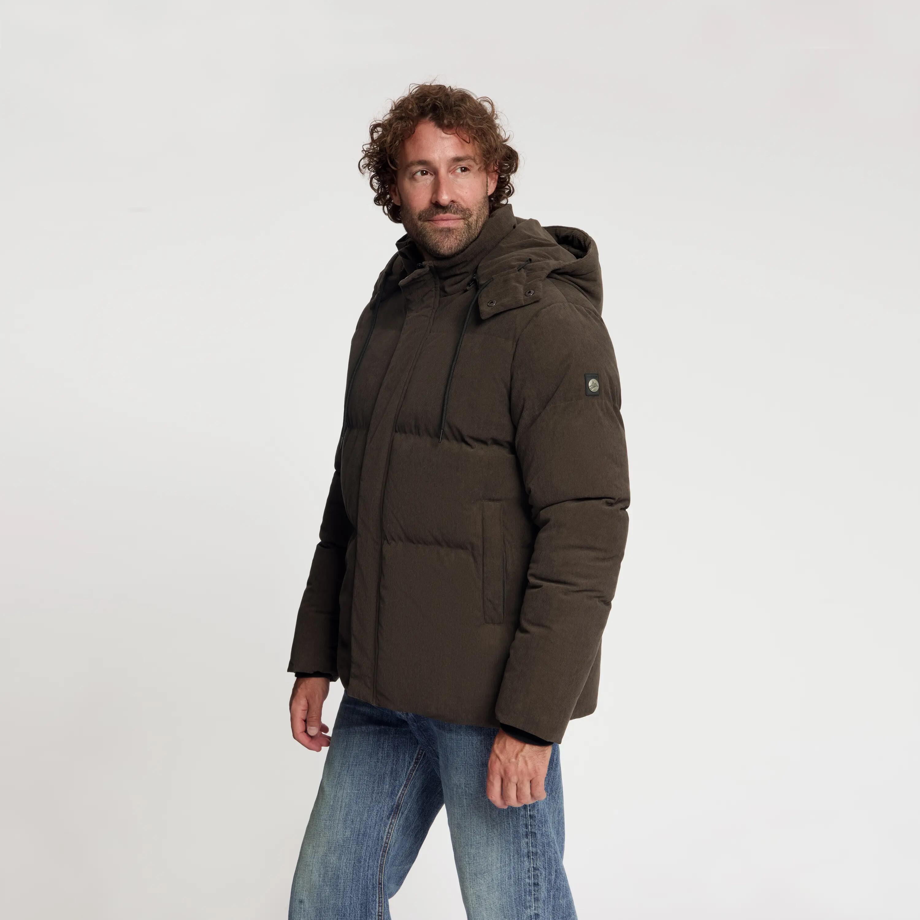 Ulf Herren – Daunen-Winterjacke – Cord – Dunkelbraun 2/5
