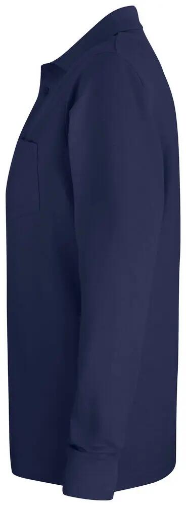 clique Polo Basic à poche manches longues – 100% coton, coupe régulière 3/4
