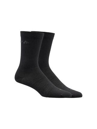 craft Wool Liner Sock 2-pack — chaussettes fines en laine, noir