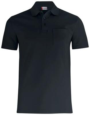 Clique basic polo pocket — unisex poloshirt 100% katoen met borstzakje