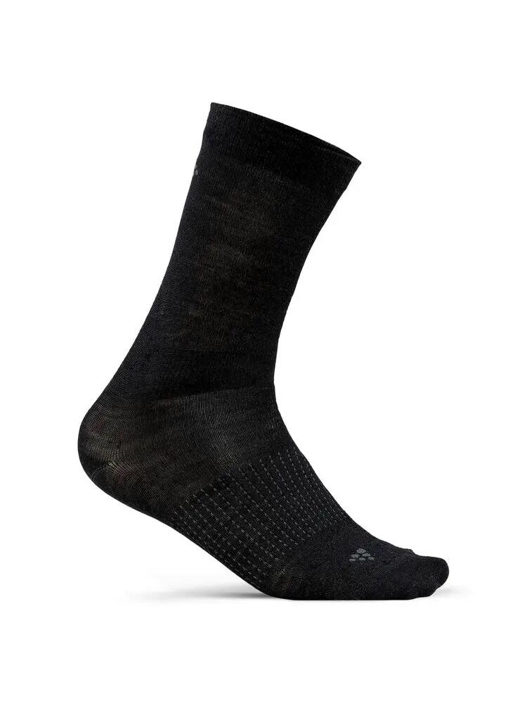 craft Wool Liner Sock 2-pack — meias interiores finas de lã, preto 3/3