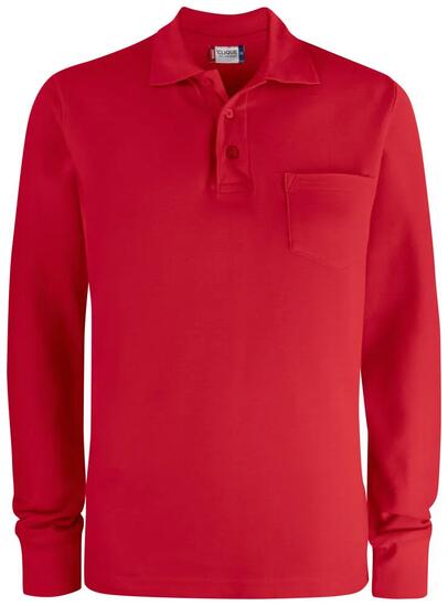 clique Basic Polo Pocket L/S – Polo basique manches longues, 100% coton