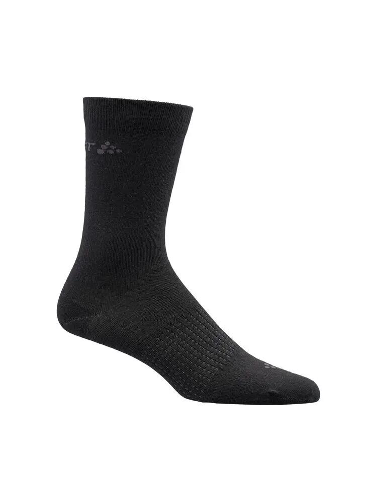 craft Wool Liner Sock 2-pack — meias interiores finas de lã, preto 2/3