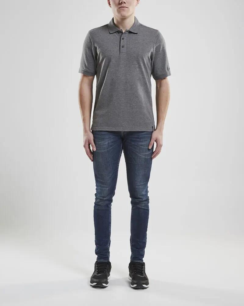 craft Polo Pique Casual M em cinzento escuro mesclado 4/4