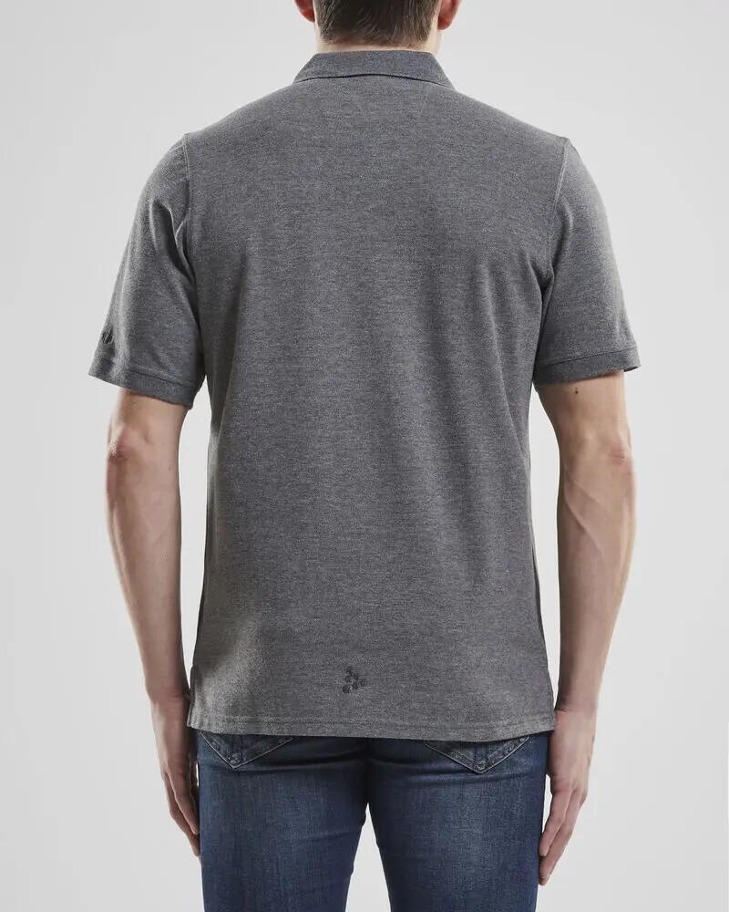 craft Polo Pique Casual M em cinzento escuro mesclado 3/4
