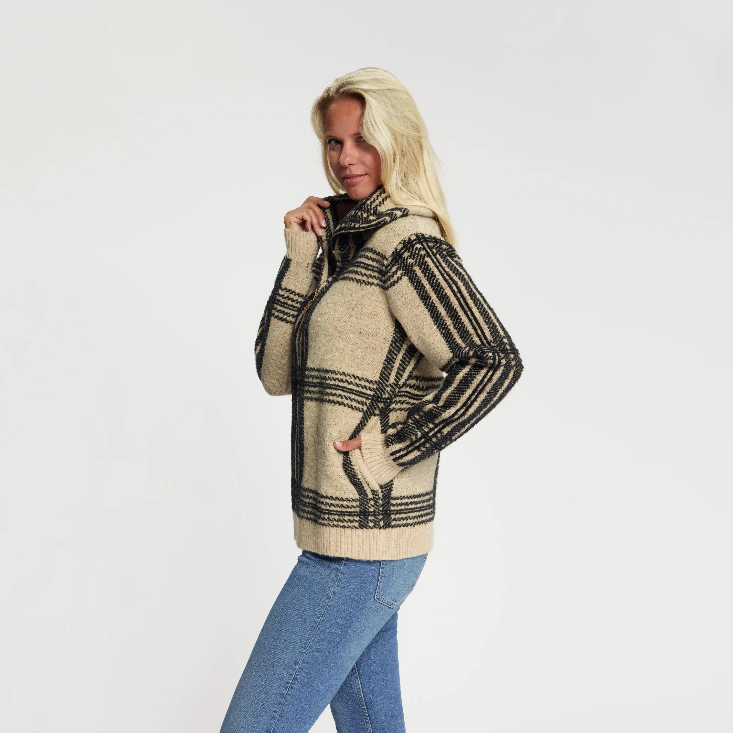 Yana Femme - Gilet d'extérieur tricoté - Sable 2/6