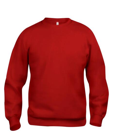 clique Basic Roundneck felpa girocollo unisex rossa 4XL