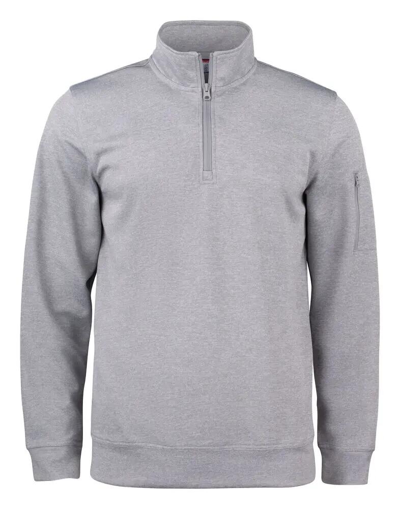 clique Basic Active Half Zip polyester sweater grijs melange 1/4