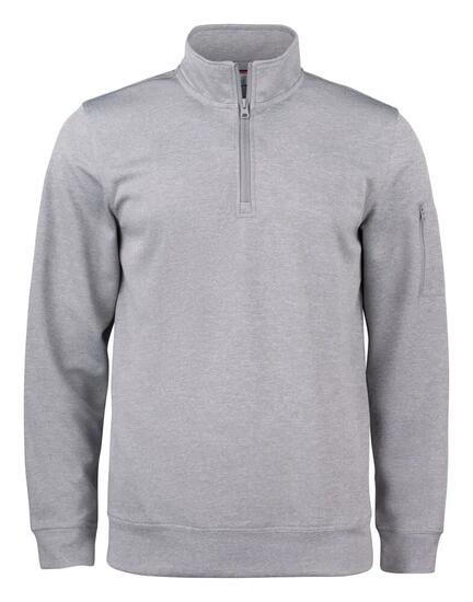 clique Basic Active Half Zip Herren-Halbreißverschluss grau meliert Polyester