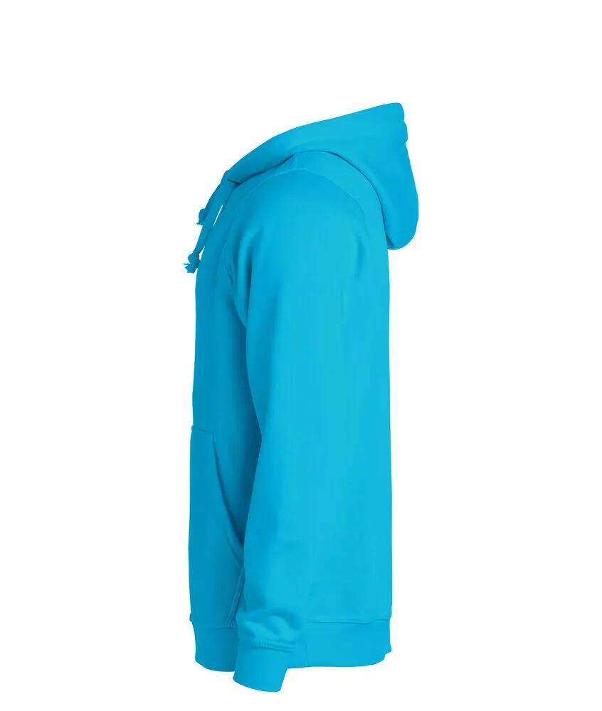 clique Basic Hoody unisex – sudadera con capucha turquesa 3/4