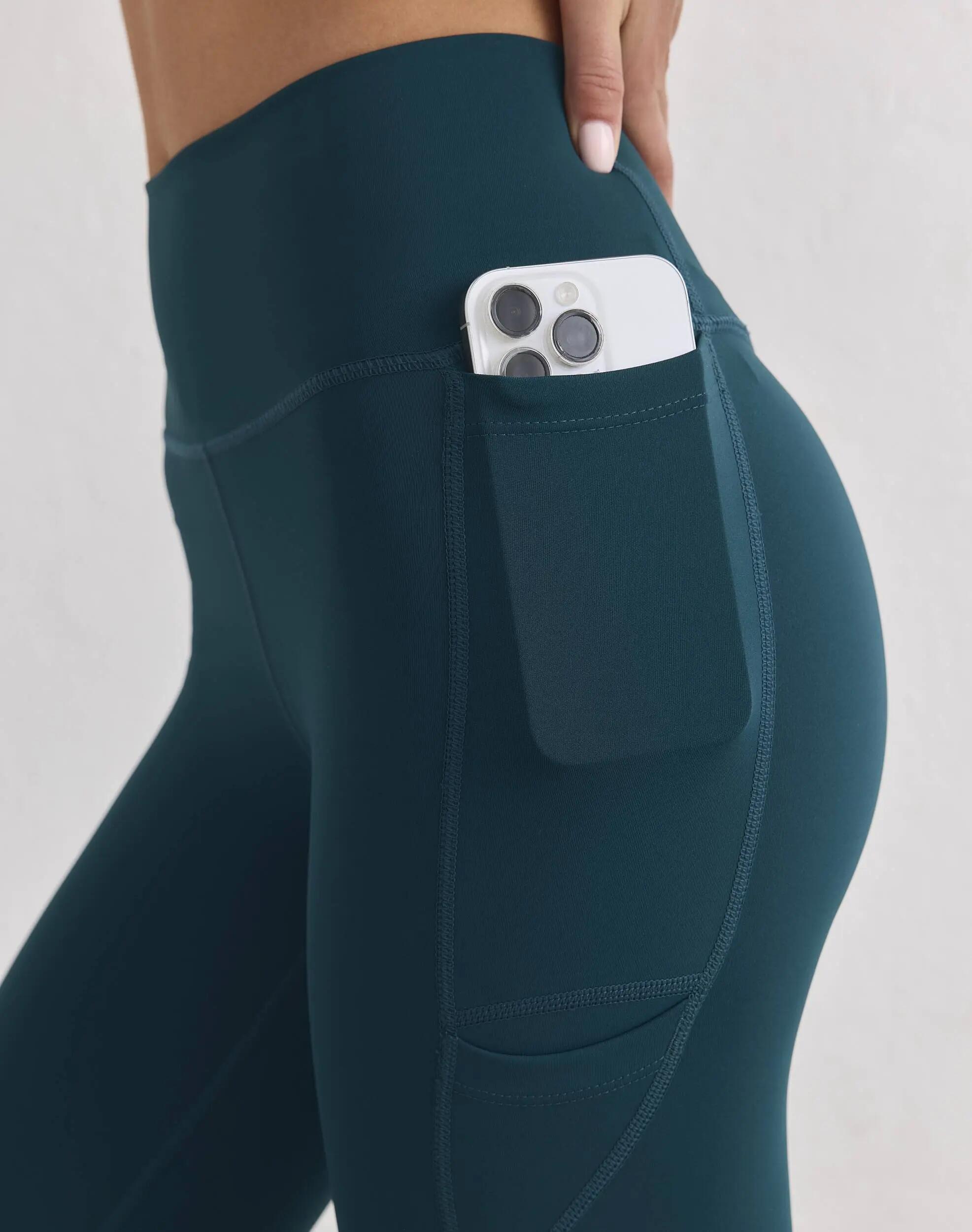 Dames Hardlooplegging Hoge Taille Gerecycled Rekbaar Zakken squat proof Lagune 4/7