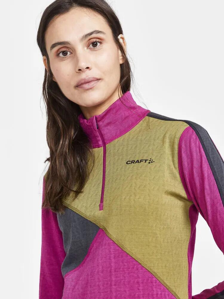 craft ADV Nordic Wool HZ W – Jersey meia-zip em lã merino funcional 4/6